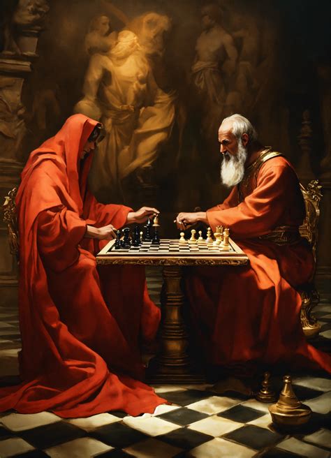 Lexica Pic Of God And The Devil Playing Chess With Humans As Chess Pieces