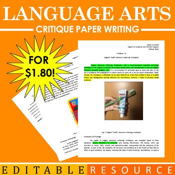 Critique Paper Writing Lesson Template Sample Output By