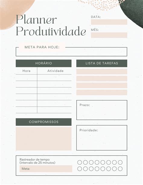 Planner Produtividade - Imprimir A4 - Natalia Delboux
