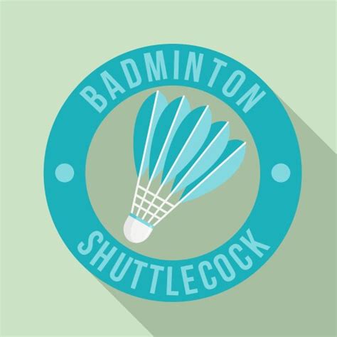 White Badminton Shuttlecock Logo Flat Style Vector Image