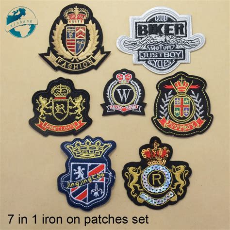 7 Mixed Designs Iron On Patches Set Diy Appliques Set Embroidery Patches For Clothing Badge