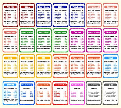 Printable Monopoly Rules - Printable Calendars AT A GLANCE