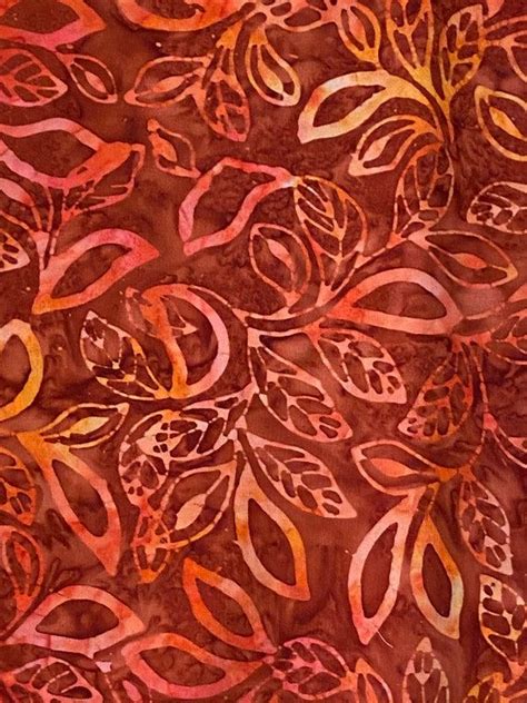 Batik Batik Fabric Batik Fabric by the Yard Red Batik Leaf - Etsy Batik ...