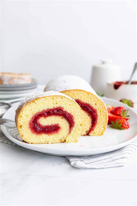 Strawberry Swiss Roll Cake Recipe Roll Cake Swiss Roll Swiss Roll