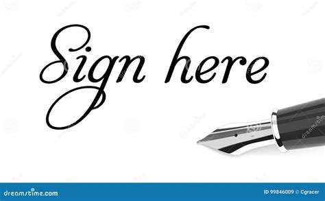 Pen Sign Here Signature Line Contract Agreement Stock Photography ...