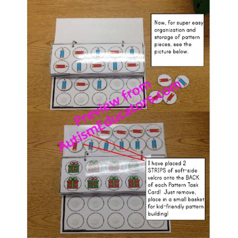 Pattern Task Cards With Data For Special Education