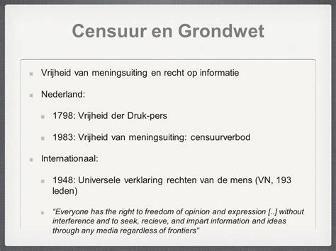 Censuur 2 0 Beperking Van Publicatie En Vrijheid Van Meningsuiting