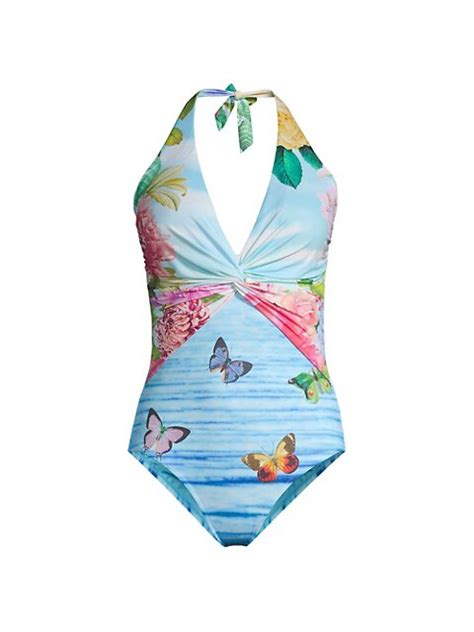 Shop Johnny Was Costa Azul Twist One Piece Swimsuit Saks Fifth Avenue