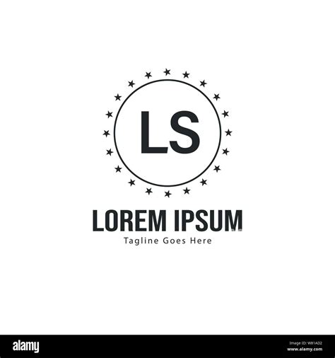 Plantilla De Logotipo LS Inicial Con Un Moderno Bastidor Carta LS