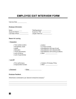 Fillable Online Exit Interview Questionnaire Introduction Please