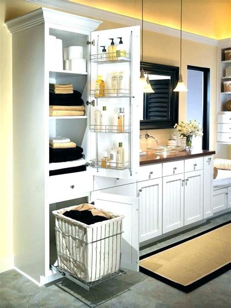 Linen Cabinet With Hamper Cabinets Bathroom Corner White Custom