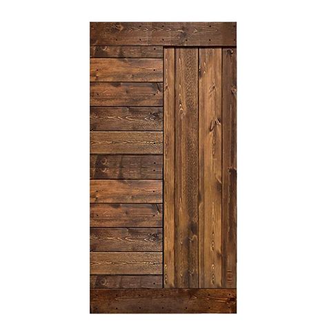 ISLIFE L Series 42 In X 84 In Dark Walnut Finished DIY Knotty Pine