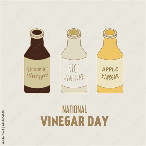 Balsamic Rice And Apple Bottle Vinegar Illustration Different Types