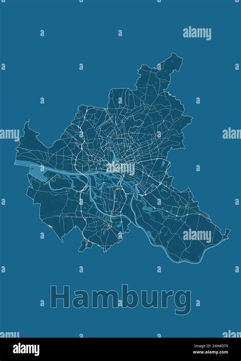 Hamburg Germany Map Blueprint Poster Art Stock Vector Image And Art Alamy