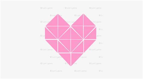 Geometric Heart In Pink Back Abstract Geometric Heart Png Free