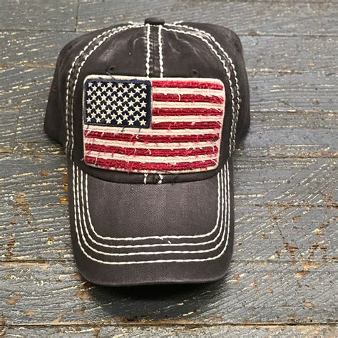 American Flag Patch Faded Gray Embroidered Ball Cap – TheDepot.LakeviewOhio