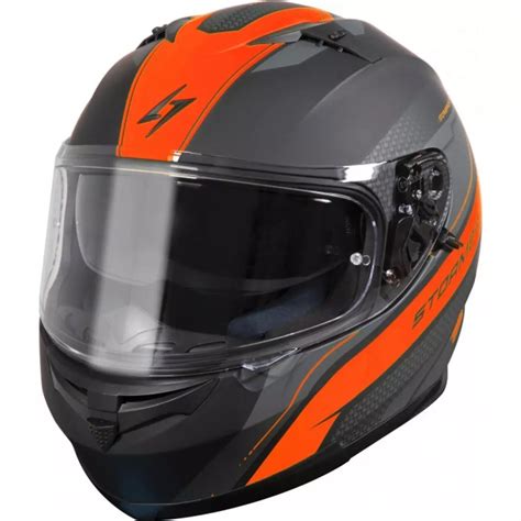 Casque Stormer ZS 801 Elite Néon Orange Métal Mat Casque Intégral