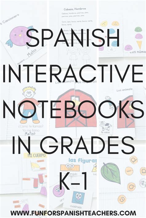 Spanish Interactive Notebooks In Grades K 1 Funforspanishteachers