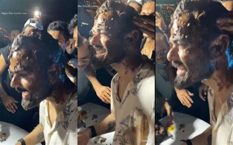 Rcb Players Smear Cake On Virat Kohlis Face As Skipper Celebrates 32nd Birthday