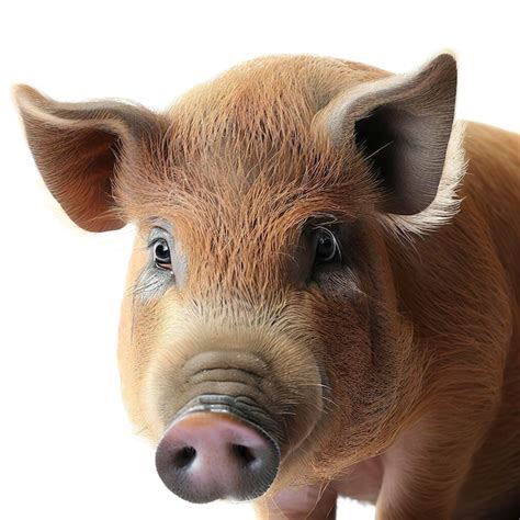 Premium AI Image | Brown pig isolated on white background