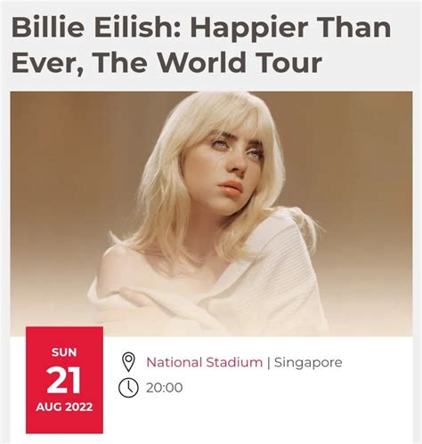 Wtb Billie Eilish Concert Happier Than Ever Tour Bulletin Board