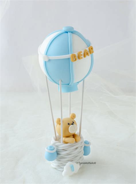 Teddy Bear In Hot Air Balloon Cake Topper Hot Air Balloon Etsy