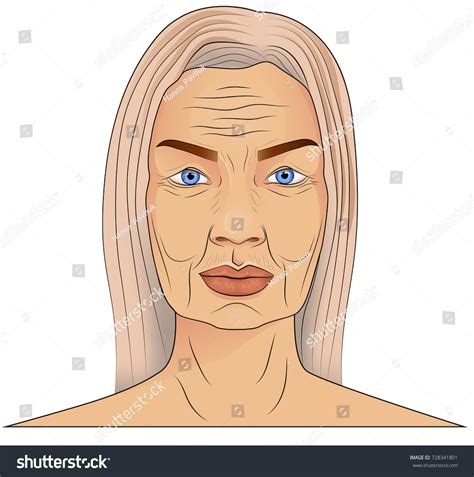 Cartoon Illustration Old Woman Face Stock Vector (Royalty Free ...