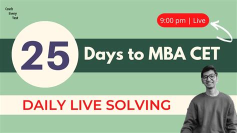 25 Days To Mba Cet Cet Registration Starts Daily Practice For Mba