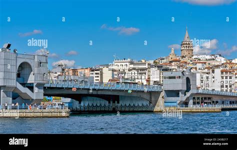 Istanbul Turkey Karakoy Skyline With Galata Tower And The Grey Galata