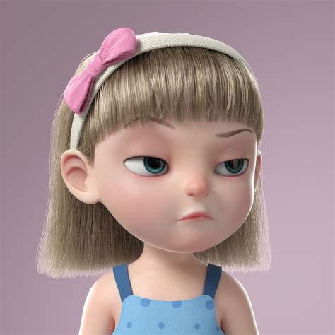 Cartoon Girl Rigged 3d Model 179 Ma Fbx Free3d