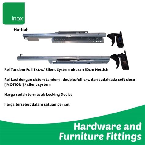 Jual Rel Laci Tandem Hettich Full Ext 50cm W Silent System Jakarta