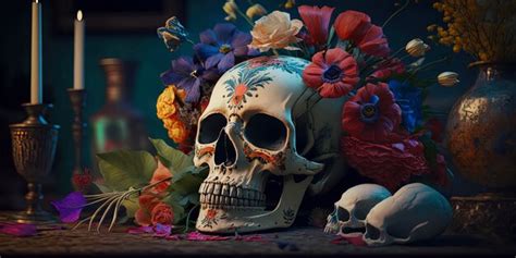 Premium Photo | Typical mexican skull painted