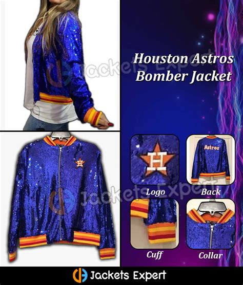 Blue Bomber Houston Astros Sequin Jacket Jackets Expert