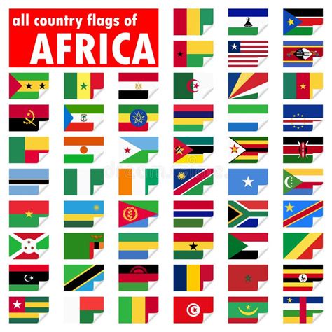 Tous Les Drapeaux De Pays De L'Afrique Illustration de Vecteur ...