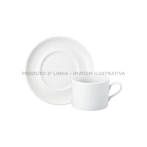 Xicara Chá Pires 200ml Porcelana Schmidt Mod Brasilia 2 LINHA