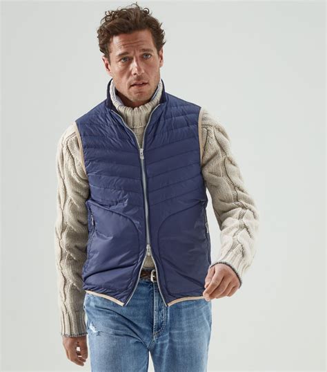 Mens Brunello Cucinelli Blue Down Padded Gilet Harrods CountryCode