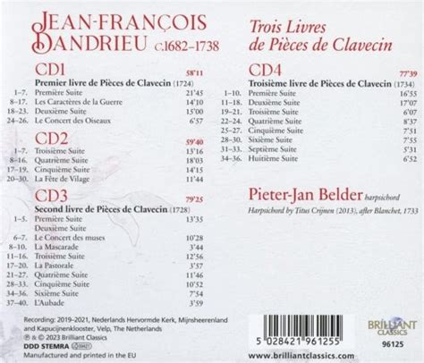 Pieter Jan Belder Dandrieu Trois Livres De Pi Ces De Clavecin