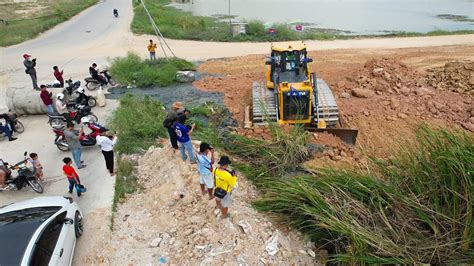 Fantastic People Satisfying Skills Operator Bulldozer Moving Dirt Dump