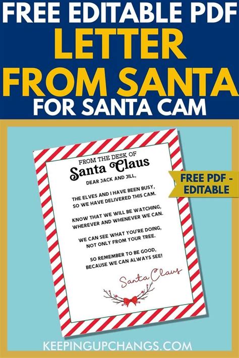 Free Santa Cam Letter Printable Poem In Pdf Editable Template Santa