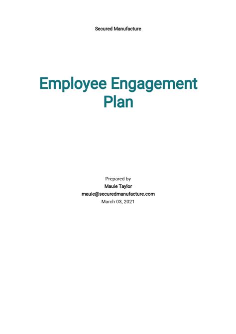 Action Plan Template For Employee Engagement