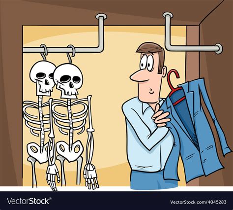 Skeletons In Closet Royalty Free Vector Image Vectorstock