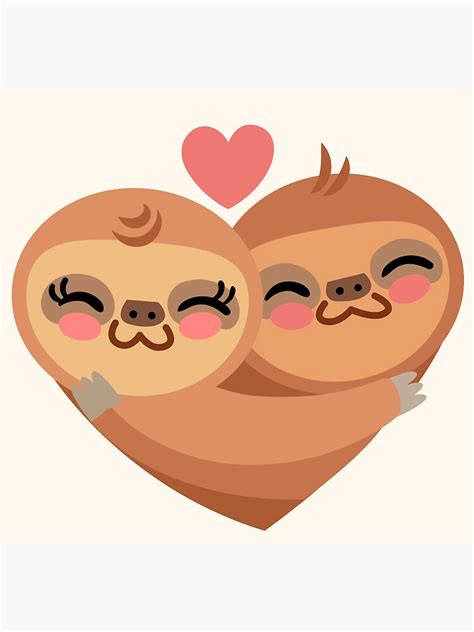 Cute Sloth Couple Hugging Sticker For Sale By Andrius123 Redbubble