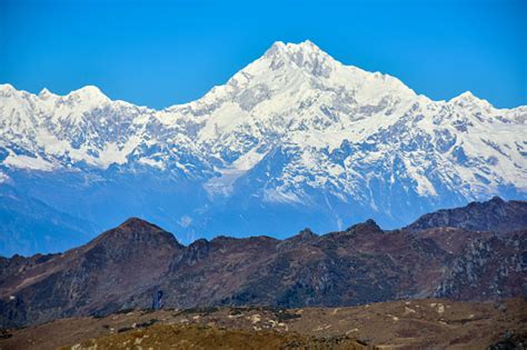 Pemandangan Megah Gunung Kanchenjunga Foto Stok Unduh Gambar Sekarang