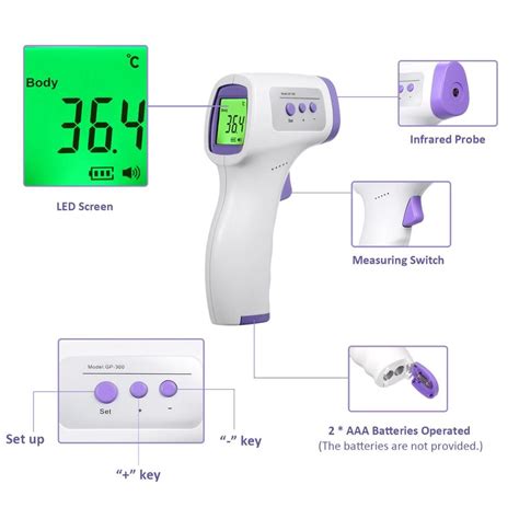 Non Contact Temperatuur Digitale Infrarood Thermom Grandado