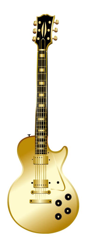 Download Guitar Golden Vector Musical Instrument Png Download Free