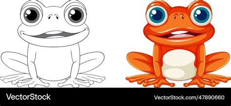 Orange frog cartoon Royalty Free Vector Image - VectorStock