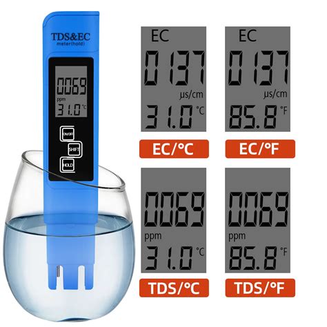 In Tds Ec Tester Tds Temp Ec Meter Ppm Conductivity Detector