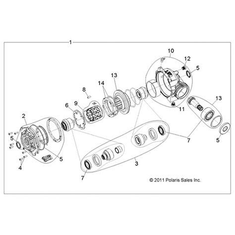 Oem Front Gearcase Transmission Differential 2011 2012 Polaris Rzr 570 800 S 4 Ebay