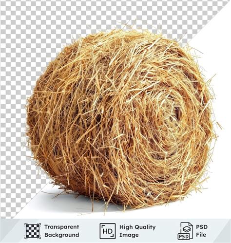 premium psd golden yellow haystack isolated  transparent background