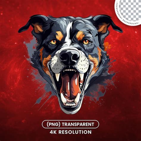 Ilustraci N De Cara De Perro Rottweiler Enojado Sobre Fondo